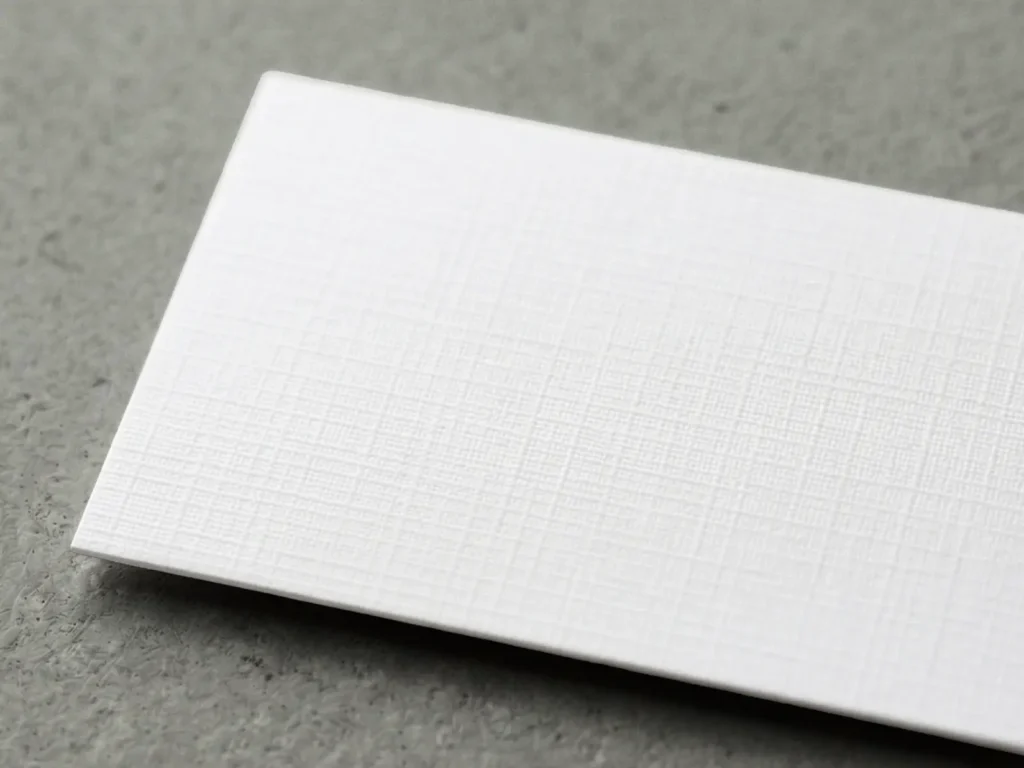 Professional Uncoated Matte Linen paper showcasing a subtle woven texture for a classic, high-end look popular in law and finance.